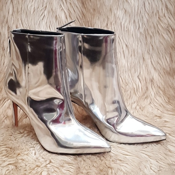 schutz silver boots